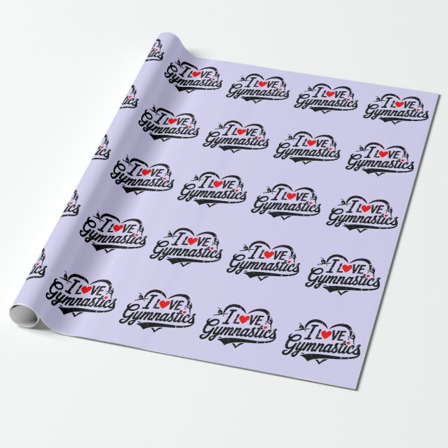 Moderne Trendsetter I Liebe Gymnastik Lila Geschenkpapier (Ungerollt)