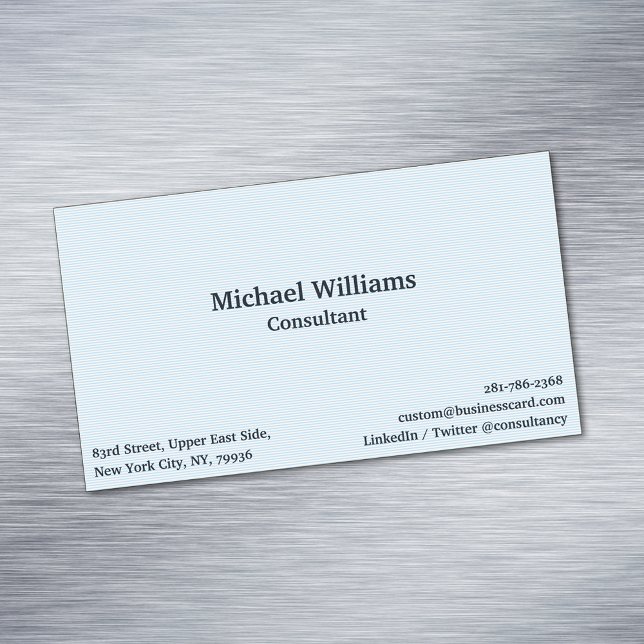 Moderne Trendy Blue Lines Elegantes Beruflich Magnetische Visitenkarte (Modern Trendy Blue Lines Elegant Professional Business Card Magnet)