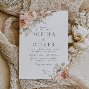 Moderne trendy Boho Floral Wedding Einladung