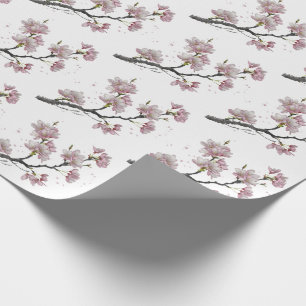 Moderne Trendy Cherry Blossom Baumzweig Geschenkpapier