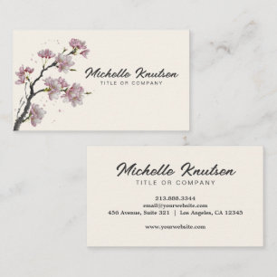 Moderne Trendy Cherry Blossom Baumzweig Visitenkarte
