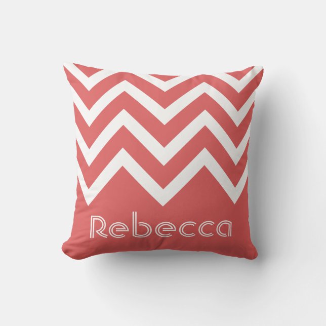 Moderne Trendy Chevrons Personalisiert Kissen (Vorderseite)