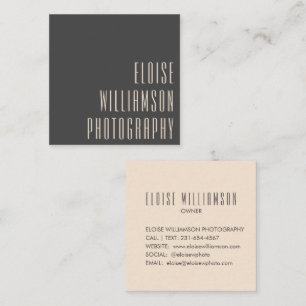 Moderne Trendy Chic Bold Typografie Black  Quadratische Visitenkarte