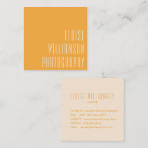 Moderne Trendy Chic Bold Typografy Yellow Quadratische Visitenkarte