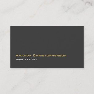 Moderne Trendy Dark Gray Hair Stylist Visitenkarte