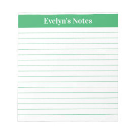 Moderne Trendy Elegante Grüne Schrift Großes Print Notizblock