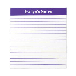 Moderne Trendy Elegante Lila Schrift Große Druckau Notizblock