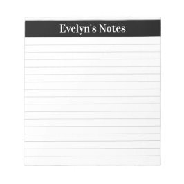Moderne Trendy Elegante Schwarze Schrift Großes Pr Notizblock