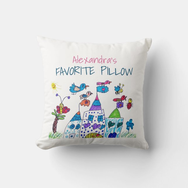 Moderne Trendy Fun Illustration Kissen (Vorderseite)