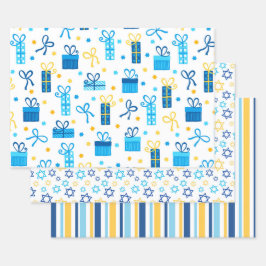 Moderne Trendy Hanukkah Geschenkpapier Set