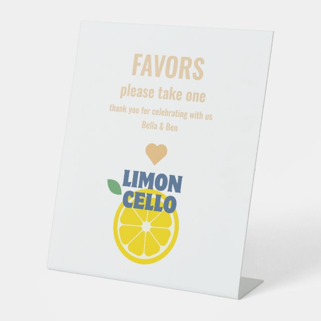 Moderne Trendy Homemade Limoncello Event Gefallen Sockelschild (Vorderseite)