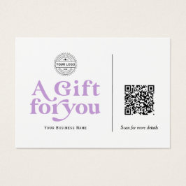 Moderne Trendy Lavendel QR Code Geschenkgutschein