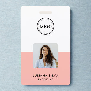 Moderne Trendy Minimalistische Foto Blush Pink I Ausweis