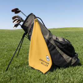 Moderne trendy Mustard Yellow Monogram Golfhandtuch