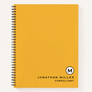Moderne trendy Mustard Yellow Monogram Hardcover Notizbuch