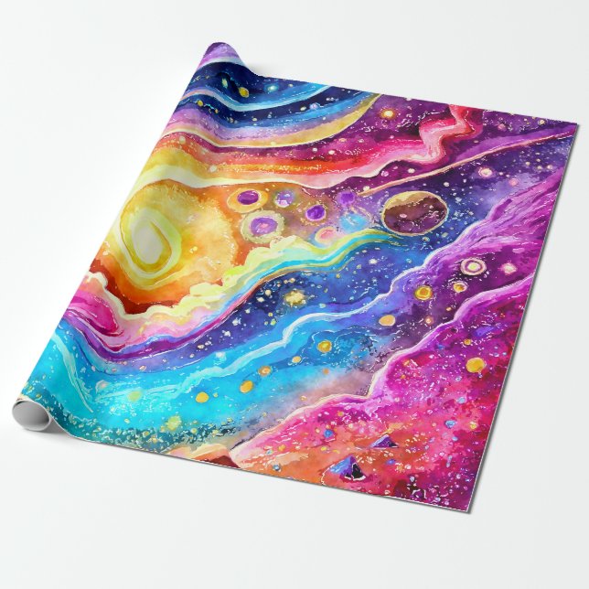 MODERNE TRENDY OUTER Space DESIGN Geschenkpapier (Ungerollt)