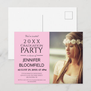 MODERNE TRENDY PINK 2025 GRADUATION INVITATION