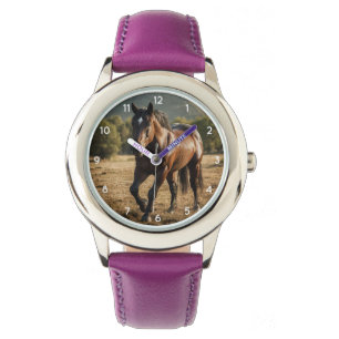 Moderne, trendy schöne Pferde Kinder Armbanduhr