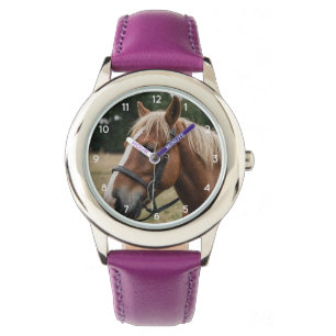 Moderne, trendy schöne Pferde Kinder Armbanduhr