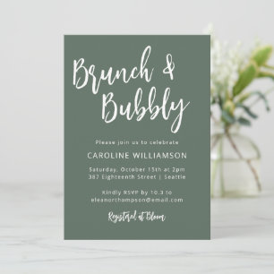 Moderne trendy Script Brunch Bubbly Showbühne Einladung