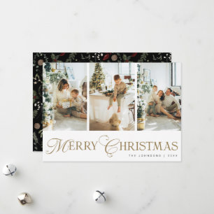 Moderne Trendy-Script-Foto-Collage Weihnachten