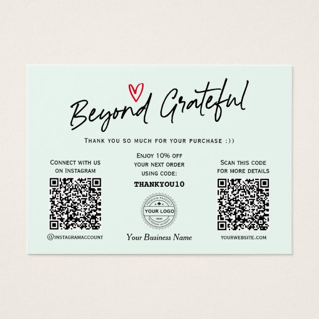 Moderne trendy Script QR Code Geschenkgutscheine (Vorderseite)