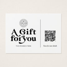 Moderne Trendy Typografy QR Code Geschenkgutschein