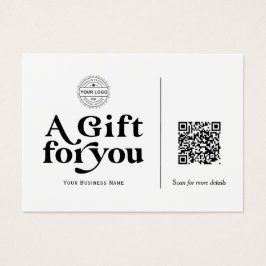 Moderne Trendy Typografy QR Code Geschenkgutschein
