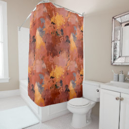 Moderne Trenino Terracotta Rost Orange Brown Duschvorhang