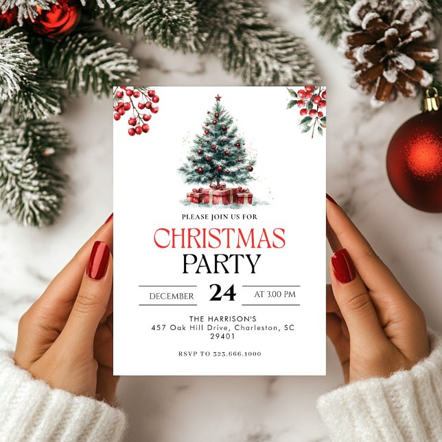 Moderne Treppenferien Weihnachten Party Einladung (Von Creator hochgeladen)