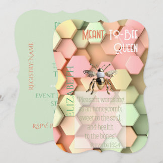 Moderne Treue Pfirsich Rosa Gelb Grün Bienenstock  Einladung