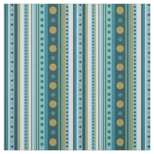 Moderne Tribal Aquamarin Blue Stripes Stoffe (Muster)