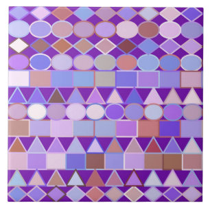 Moderne Tribal Geometric, Amethyst Lila und Taupe Fliese