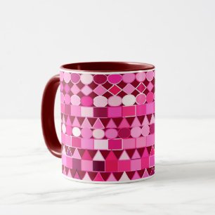 Moderne Tribal Geometric, Burgund und Rosa Tasse