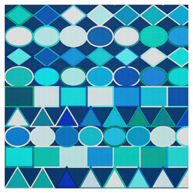 Moderne Tribal Geometric, Denim Blues über die Mar Stoff (Muster)