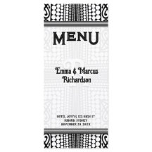 Moderne Tribal Urban Edge Schwarz-weiß Menu Card