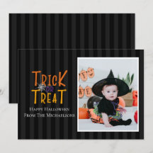 Moderne Trick- oder Treat Halloween-Fotokarte