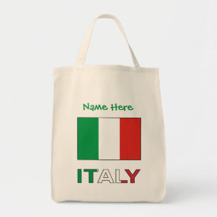 Moderne Tricolore Name Hier Italienflagge Tragetasche