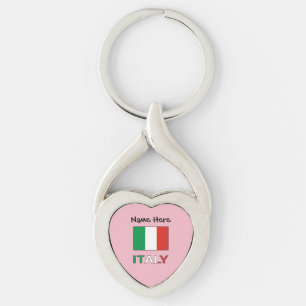 Moderne Trikolore-Name Hier Italienische Bandiera Schlüsselanhänger