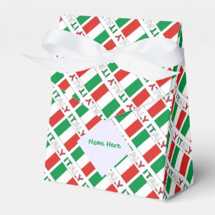 Moderne Trikolore-Name Hier Italienische Flagge ge Geschenkschachtel