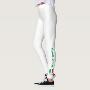 Moderne Trikolore-Name-Hier Italienische Flagge Leggings