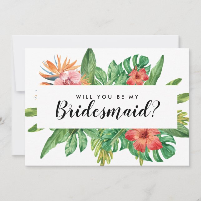 Moderne Tropen werden Sie meine Hochzeit mit meine Einladung (Vorderseite)