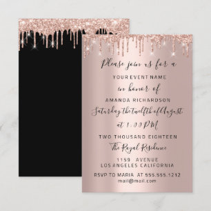 Moderne Tropfen Rose Gold Bridal Wedding Spark Gli Einladung