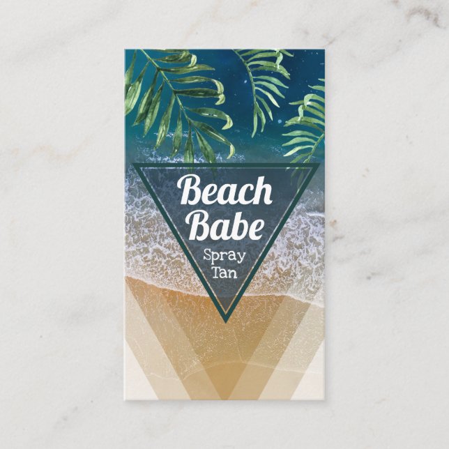 Moderne Tropical Beach Mobile Spray Tan Visitenkarte (Vorderseite)