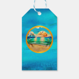 Moderne Tropical Beach Palm Bäume Sonnenuntergang Geschenkanhänger