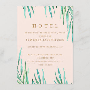 Moderne Tropical Beach Wedding Hotel Card Begleitkarte