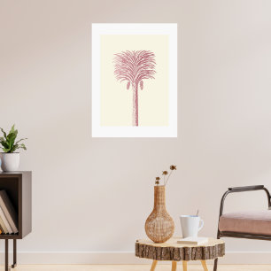 Moderne Tropical Date Palm Rose Gold Creme Poster