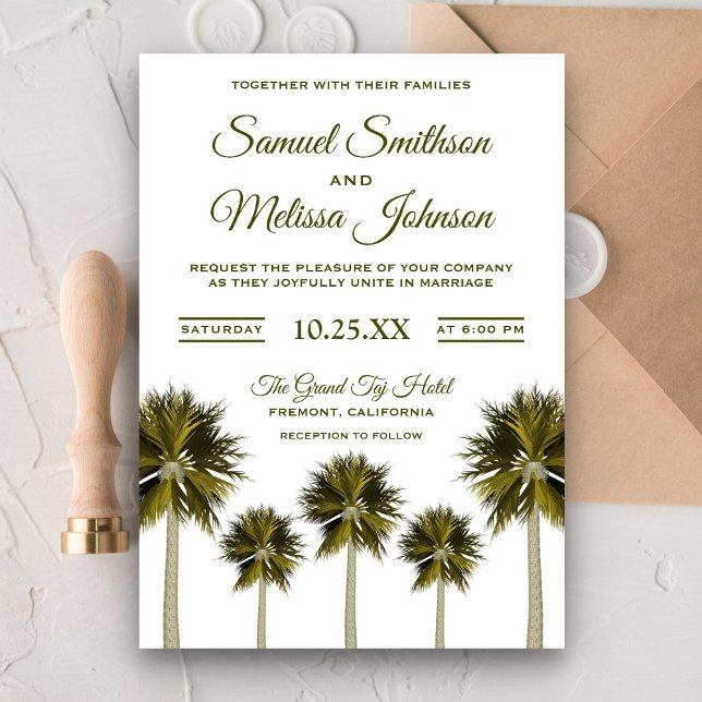 Moderne Tropical Palm Tree Beach Einladung zur Hoc (Von Creator hochgeladen)