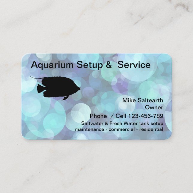 Moderne tropische Aquarium-Services Visitenkarte (Vorderseite)