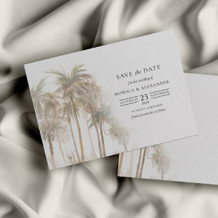 Moderne tropische Bäume Typografie Save The Date